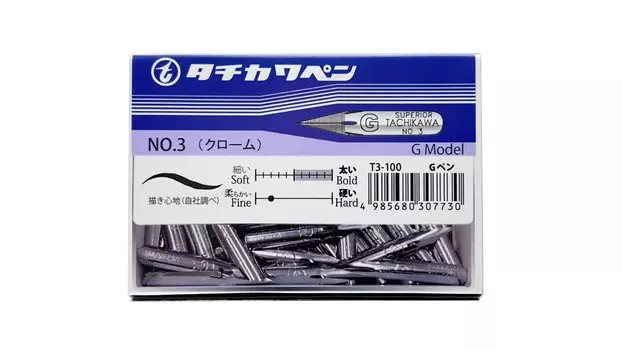 Tachikawa Pin Manufacturing Tachikawa Nib T3G Ручка 100 штук T3100 серебряный