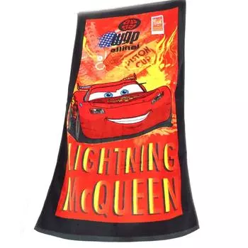 Тачки [K4224] - Полотенце пляжное Тачки красный черный (70x140 см) красный