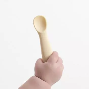 Tackaon 1.2.3 Детская самоуправляемая ложка Dole Baby Детское питание Силиконовая ложка ivory