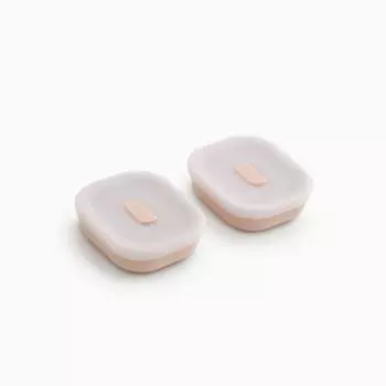 Tackaon 1.2.3 Миска для риса для младенцев, набор из 2 наполнителей для детского питания, детская силиконовая посуда, контейнер для хранения, миска с самостоятельным управлением ivory