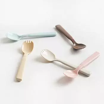 Tackaon Nemo Ecozen Infant Spork Самостоятельная детская ложка для детского сада Столовые приборы Ложка pink
