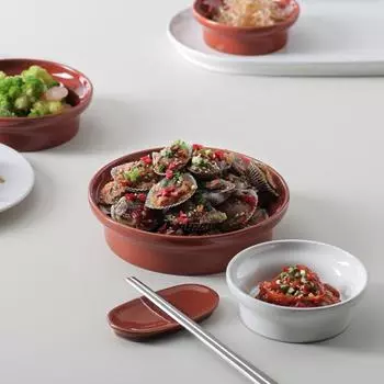 Tackaon Уникальный источник Sideware Нет. 3 [6 цветов] Чаша для гарнира Передняя тарелка Набор гарниров red brown