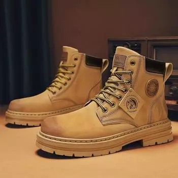 Taco Ankle Boots Men Men s Rock Boots Luxury Shoes High Quality Men s Safety Shoe Dress Booty Man Free Delivery Shoes Brown Boot 43