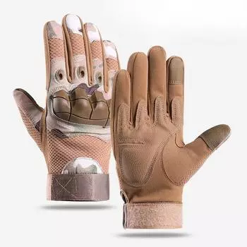 Tactical Gloves Camouflage All Finger Soft Shell Men Motorcycle Motorcycle Riding Field Outdoor Training Protective Wear Resistant Gloves L