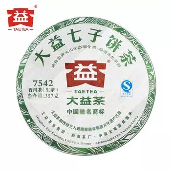 TAETEA 7542 Чай Пуэр Шэн, случайная партия, 2012 г., сырой чай Пуэр Дайи, 357 г