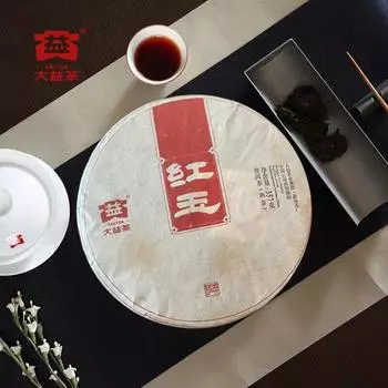 TAETEA Red Jade Menghai Dayi Hong Yu Пуэр Чайный Торт 357г 2014 Спелый Пуэр Пуэр