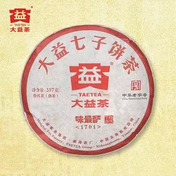 TAETEA Спелый китайский чай Пуэр, партия 2017 года, 1701 Weizuiyan, 357 г, китайский чай Шу Пуэр, лучший бренд от фабрики Dayi Cha
