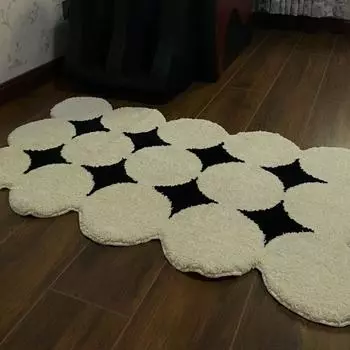 Тафтинговый ковер в скандинавском стиле Ins для входа в гостиную, спальню, прикроватную тумбочку, длинный плюшевый коврик нестандартной формы для журнального столика, напольный коврик 40cmx70cm