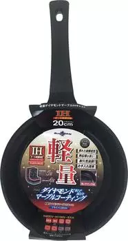 Tafuco Frying Induction Diamond Marble Pan, 20cm, Compatible, Lightweight, Coating, Black, F-7120 чёрный