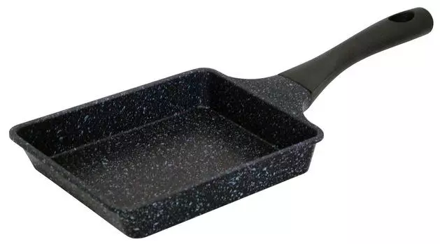 Tafuco Omelet Frying Width 15 x Depth 36 x Height Gas Stove Diamond Marble Pan, Pan, 4.5cm, Only, Lightweight, Coating, Black, F-7113 чёрный