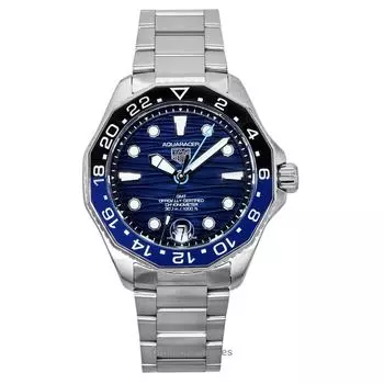 TAG Heuer Aquaracer Professional GMT Нержавеющая сталь Синий циферблат Автоматические дайверские часы WBP5114.BA0013 300M Мужские часы синий