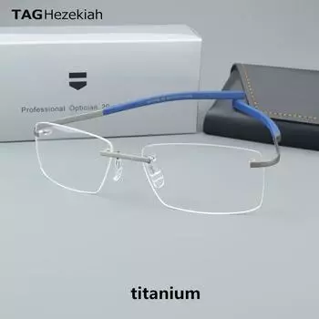 TAG Hezekiah Vintage Pure Titanium Glasses Frame Men Optical Myopia Prescription Eyeglasses Frame Women Luxury Brand Eyewear