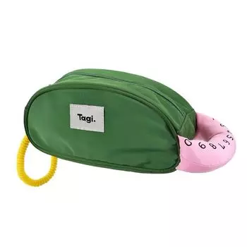 Tagi. Halu CallMe Buggy Bag Nylon Waterproof Large Capacity Portable Niche Style Cute Simple Cosmetic Bag Green Medium