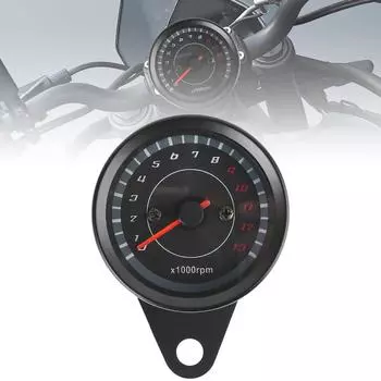 Тахометр Автоматический датчик Спидометр для мотоцикла Аксессуар для мотоцикла со светодиодной подсветкой Универсальная машина Модифицированный одометр Запчасти для мотоциклов Black