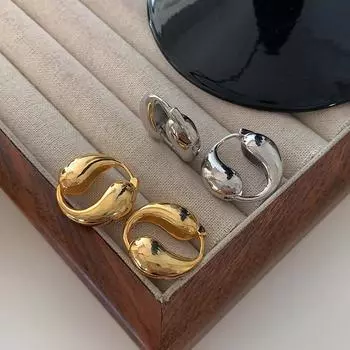 Tai Chi Liquid Water Drop, заушные пряжки, нишевый дизайн, уникальный европейский стиль, американская металлическая атмосфера, элитный золотой