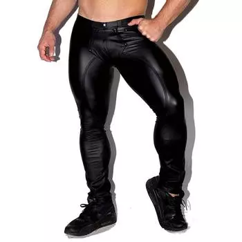 Tail goods мужские сексуальные трусики сексуальные лакированные кожаные боксеры на молнии M(INTL.S)