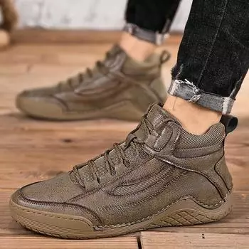 Tail goods высококачественные кожаные мужские туфли 2024 зимние повседневные высокие туфли 38 серый