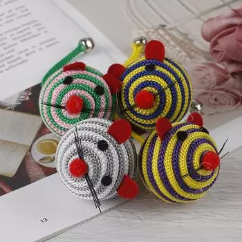 Tail With Bells Nylon Mouse Ball Cat Dog Interactive Bite Play Toy Pet Supplies