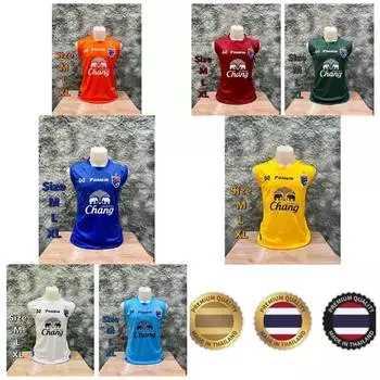ТАИЛАНД Национальный футбол Футбол ДЖЕРСИ Майка Жилет Без рукавов Быстросохнущая рубашка с круглым вырезом Полиэстеровая форма Слон Логотип Спорт на открытом воздухе M