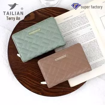 Tailian Urban Style вышитый женский многофункциональный короткий кошелек-клатч чёрный