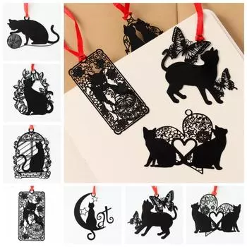 Таинственная черная кошка закладка для книг прекрасный маркер для чтения модный милый держатель для книг подарок 8