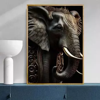 Таинственная Обезьяна Лев Медведь Леопард Ежик С Короной Печать Плакатов Для Декора Гостиной Король Животных Холст Картины Стены Искусства Без Рамки 21*30cm