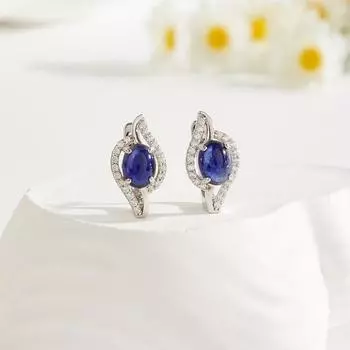 Таинственные и очаровательные серьги из серебра с натуральным сапфиром, наполненным стеклом, для женщин, подарок на годовщину m синий
