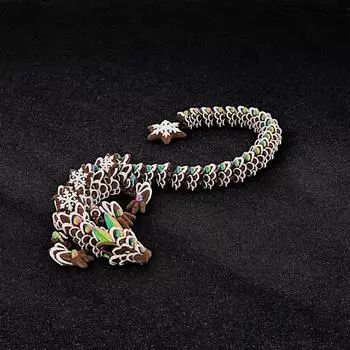 Таинственный дракон, 3D-печатный дракон, полностью шарнирный гибкий дракон, 3D-печатная подарочная игрушка One Size