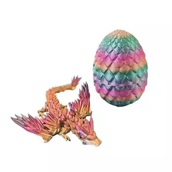 Таинственный дракон с яйцом, Дракон с яйцом, напечатанный на 3D-принтере, Гибкий дракон с шарнирами и яйцами, Подарочная игрушка, напечатанная на 3D-принтере One Size