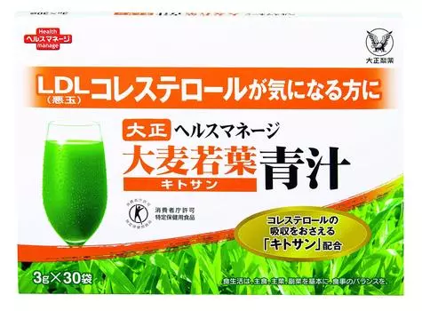 Taisho Pharmaceutical Health Management Ячменная трава Зеленый сок Зеленый сок Ячменная трава ЛПНП Chitosan [ТОКУХО Холестерин] (1 коробка)