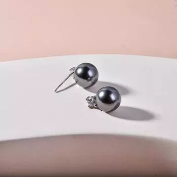 Таитянский черный жемчуг, клипсы для ушей без прокола с акцентами из Акойи и циркония - Уникальный стиль для женщин