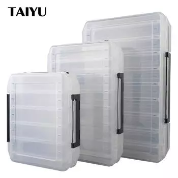 TAIYU 10/14/18 Compartment Double Sided Large Fishing Tackle Box for Storage Big baits Sea Fishing Lure High Quality Fishing Box