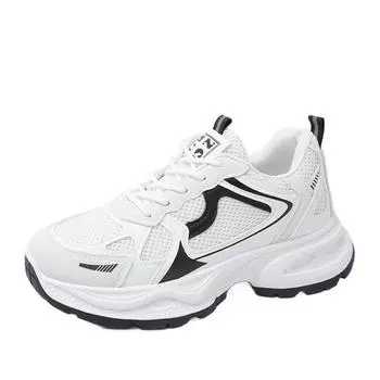 Taizhou large size mesh running shoes spring new color matching dad shoes college style platform sports shoes 36