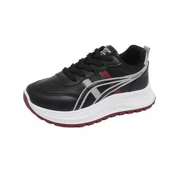 Taizhou sports style platform sneakers autumn and winter new color matching fashion running shoes leather dad shoes 35