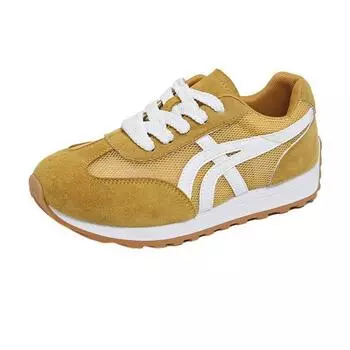 Taizhou thick-soled mesh lace-up women s new mesh breathable casual shoes student flat-soled sports shoes 35