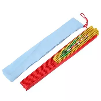 Тайцзи боевые искусства кунг-фу бамбуковый шелковый веер правая рука ушу танец практика обучение (Золото)