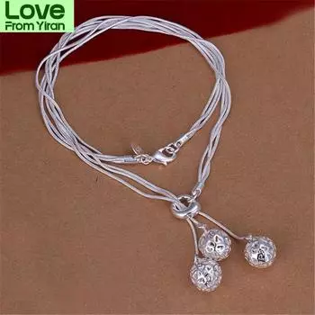 Тайцзи Подвесной Три Трехмерный Шар Ожерелье Простой Сферический Три Змеиная Кость Цепи Ожерелье Ювелирные Изделия Аксессуары