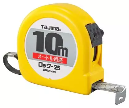 Tajima Convex 10м ширина 25мм метрическая шкала L25100BL Lock-25 жёлтый