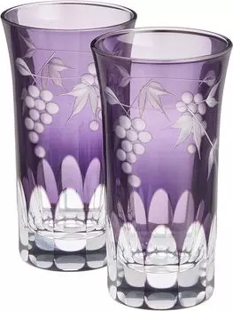 Стакан Tajima Edo Purple Kiriko Sip Kiriko Pair Пиво/Виноград
