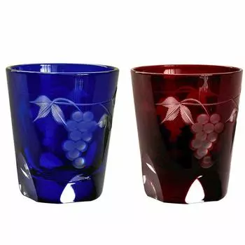 Tajima Glass Grape Kiriko Guigin Пара TG04-210-2
