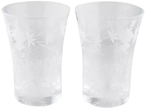 Tajima Glass Hana Snow Free Cup Pair