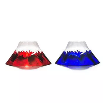 Tajima Glass, sake cup, blue and red pair, 55ml, Edo glass, sake cup, 2 pieces, Fuji celebration sake cup.