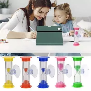 Таймер для песочных часов, детский таймер для зубной щетки, 2 минуты, эффективный тайм-менеджмент, песочные часы с присоской для дома оранжевый