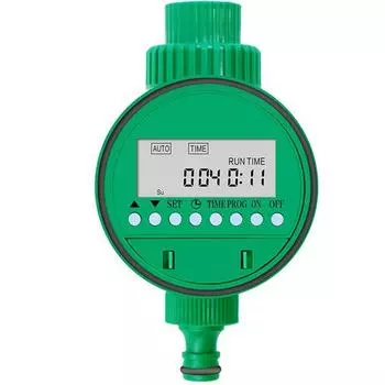 Таймер для полива сада Электронный автоматический контроллер полива Интеллектуальный ЖК-дисплей Клапан Устройство управления поливом зелёный