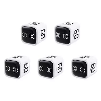 Таймер для приготовления кубиков на 5/10/30/60 минут и пользовательский таймер обратного отсчета для кухни (белый)