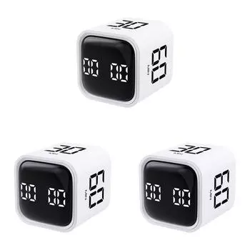 Таймер для приготовления кубиков на 5/10/30/60 минут и пользовательский таймер обратного отсчета для кухни (белый)