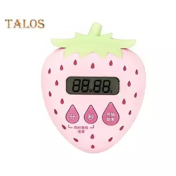 Таймер для приготовления пищи, громкое кольцо, многофункциональный, прочный, популярный, в форме фруктов, напоминание, часы-будильник для работы розовый