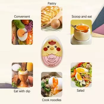 Таймер для вареных яиц, идеальный таймер для изменения цвета яиц, мягкие вареные яйца, кухонный таймер из экологически чистой смолы розового цвета