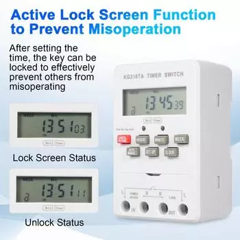 Таймер KG316TA 220 В Интеллектуальный микрокомпьютер Программируемый электронный таймер реле-контроллер