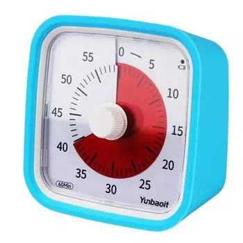 Таймер обратного отсчета на 60 минут, визуальный таймер, детский будильник с защитным чехлом, инструмент для управления временем с ночником, бесшумный режим